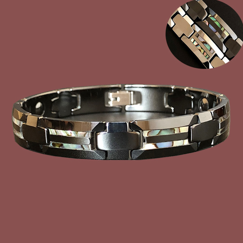 Ceramic Link Bracelet - 10mm Havey Punk Black Ceramic Bracelet