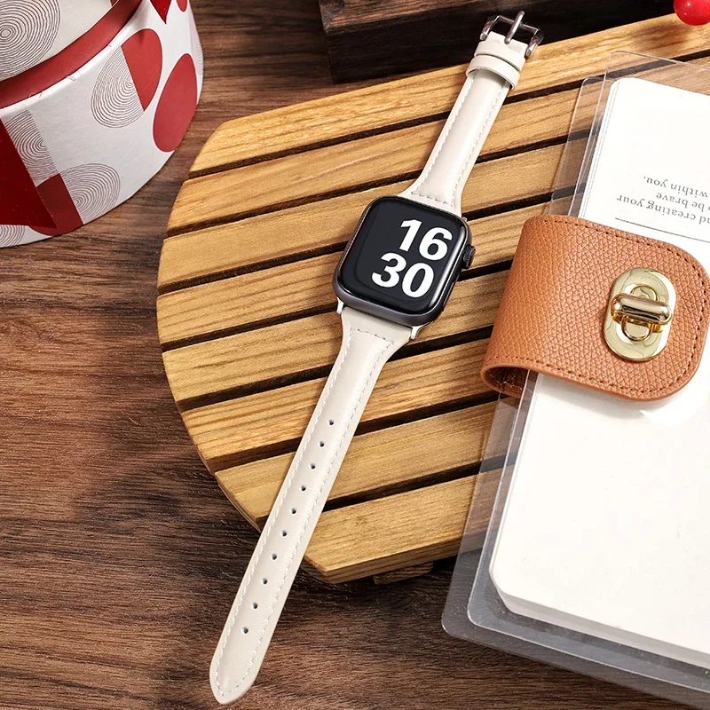 Apple Smartwatch Accessories - Slim Leather Strap For Apple Watch