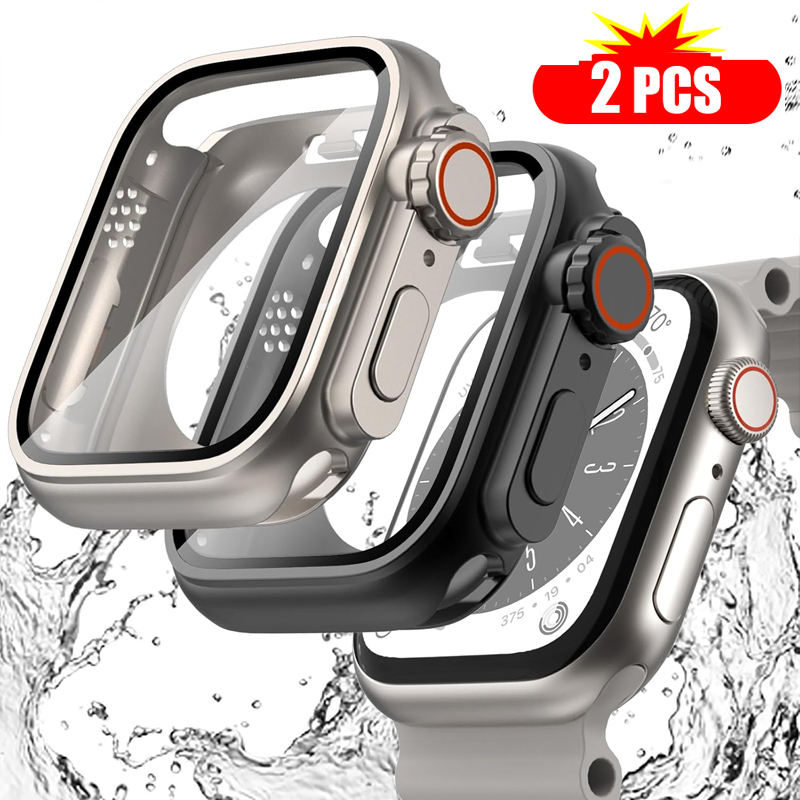 Apple Smartwatch Accessories - 2PCS Tempered Glass+Cover For Apple Watch