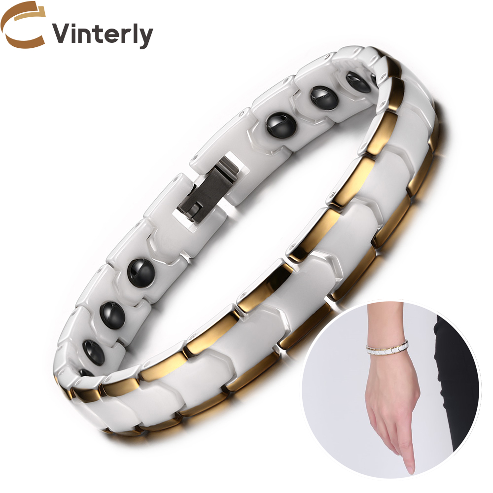 Ceramic Link Bracelet - Vinterly Bracelets for Women Anti-Scratch 9mm