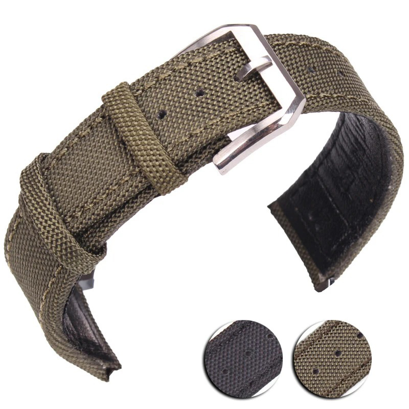 Nylon Nato Strap - Nylon Genuine Leather Watch Band 20mm