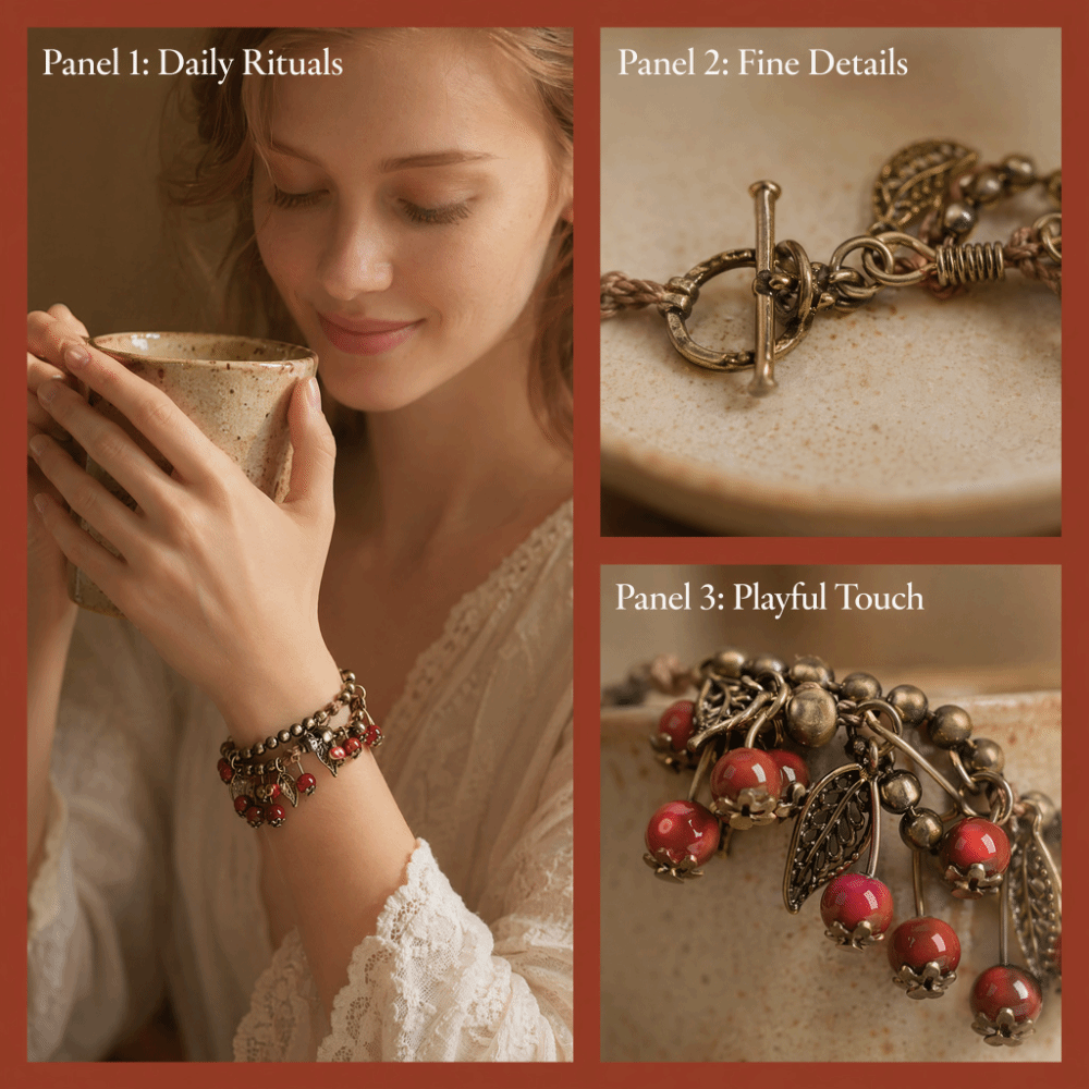 Ceramic Beads Cherry Bracelet  - огляд і ціна Ceramic Link Bracelet