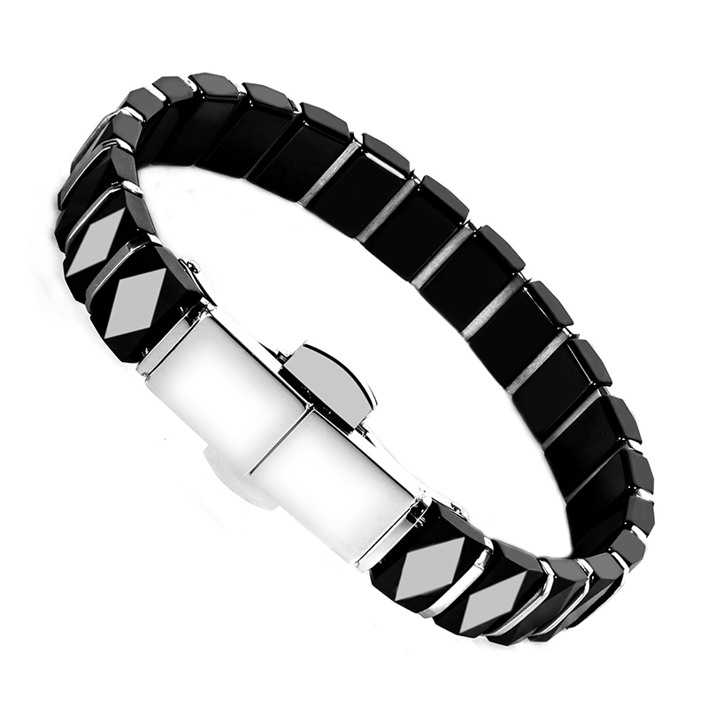 White Black Men Health Bracele - огляд і ціна Ceramic Link Bracelet