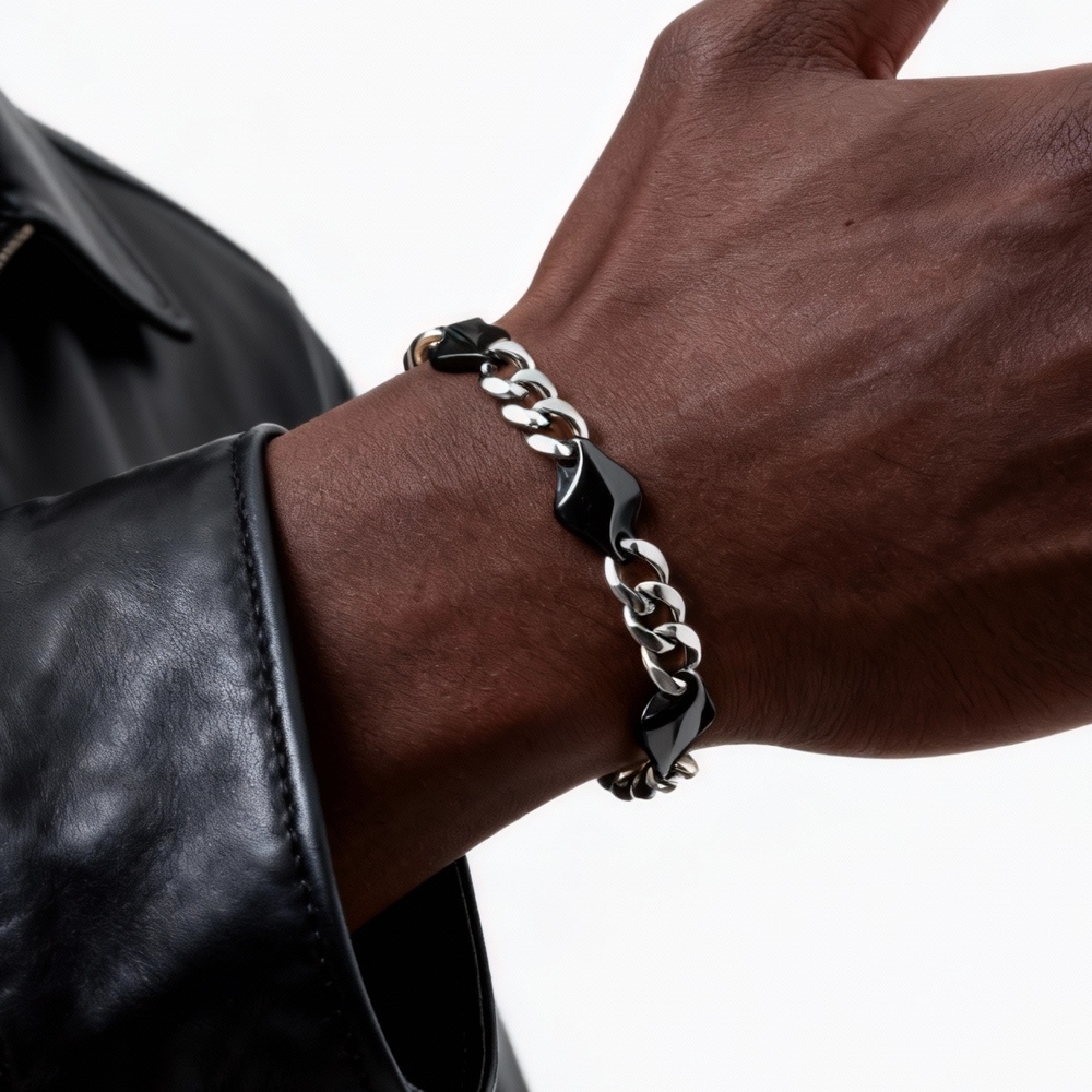 Cool Punk Stainless Steel Chai - огляд і ціна Ceramic Link Bracelet
