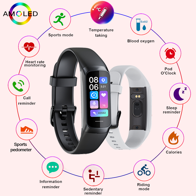 LIGE 1.1 Inch Amoled Heart Rat - огляд і ціна Android Smartwatch Accessories