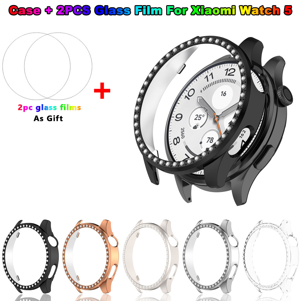 Bling PC Case + Glass Film For - огляд і ціна Android Smartwatch Accessories